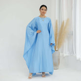Solid Color Drawstring Butterfly Abaya